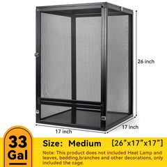 RunDuck terrarium with ventilation-sides promotes steady airflow for healthy housing.