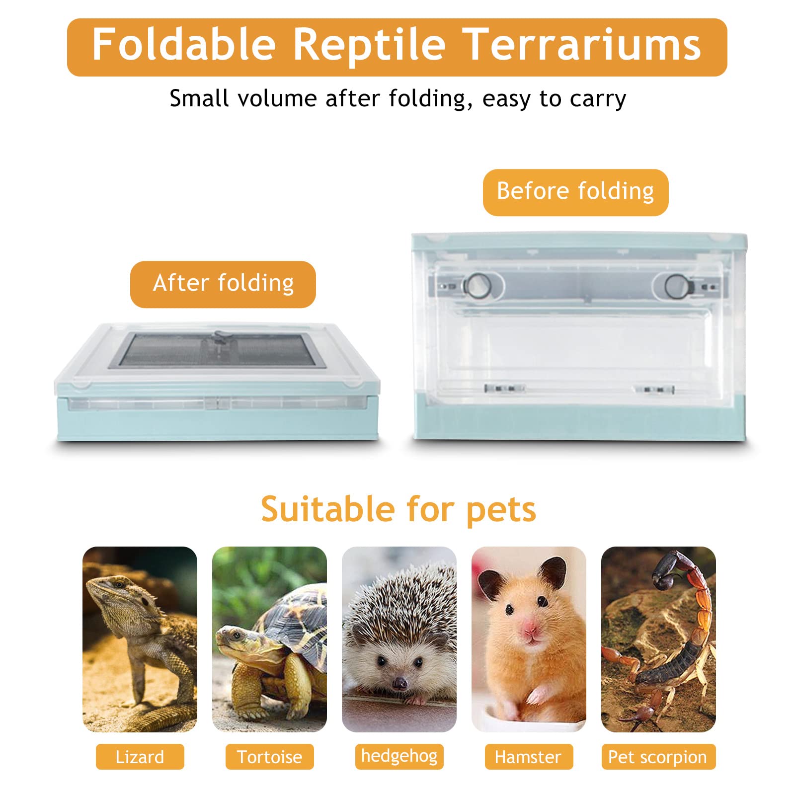 RunDuck Travel Terrarium Front-Feeding-Door simplifies feeding and interaction.