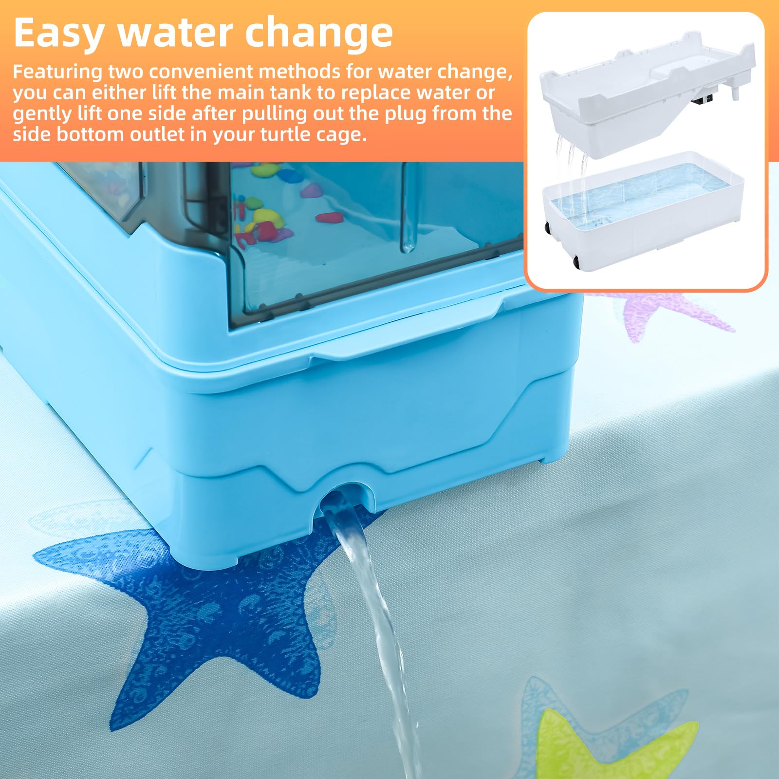 RunDuck Turtle Habitat Tank Kit blue heat lamp for UVB warmth.