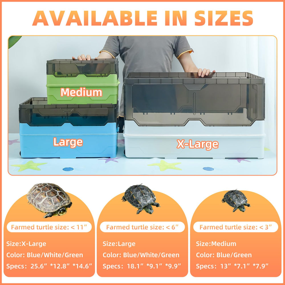 RunDuck Turtle Habitat Tank Kit blue water-change feature for easy maintenance.