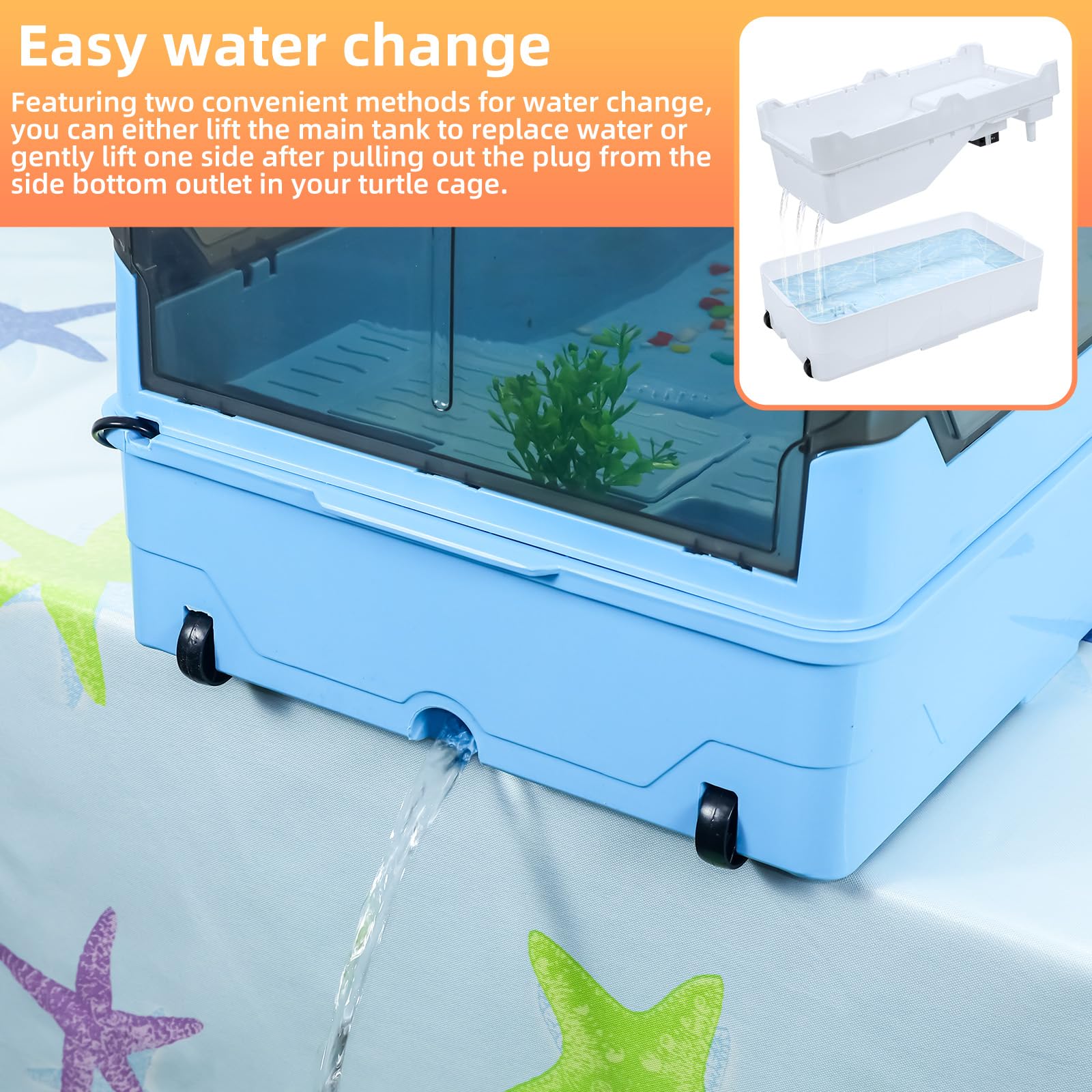 RunDuck Turtle Habitat Tank Kit displays a reliable water-pump system for steady circulation.