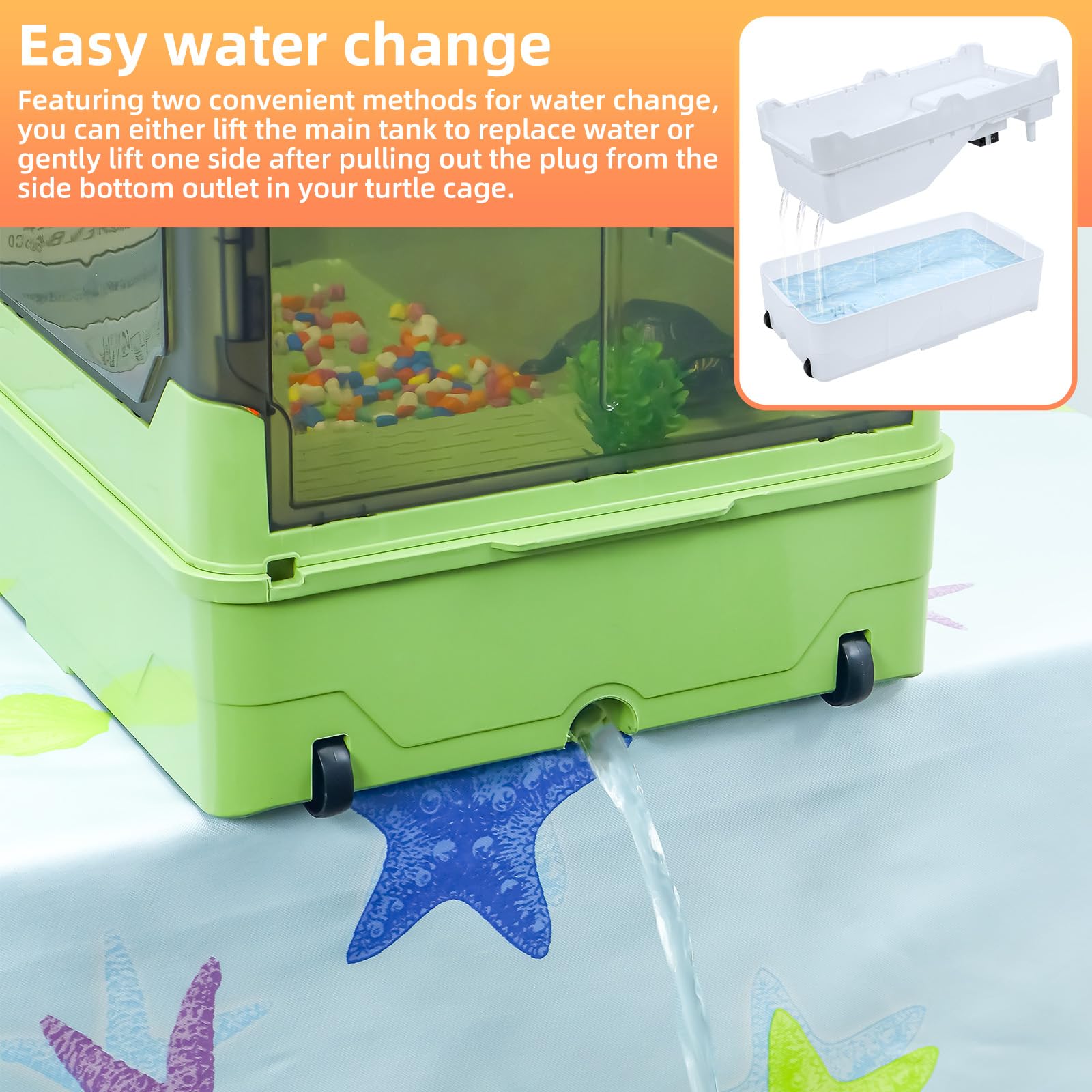 RunDuck turtle habitat water pump enabling steady water circulation for clean water.