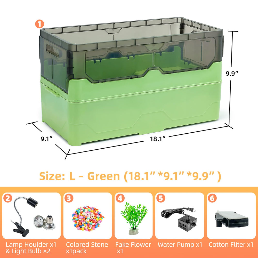RunDuck turtle habitat waterfall feature showcases engaging water play for enrichment and exercise.