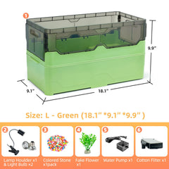 RunDuck turtle habitat waterfall feature showcases engaging water play for enrichment and exercise.