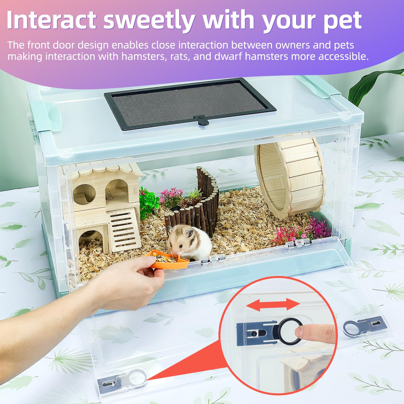 RunDuck cage with ventilation holes ensures breathable, comfortable habitats.