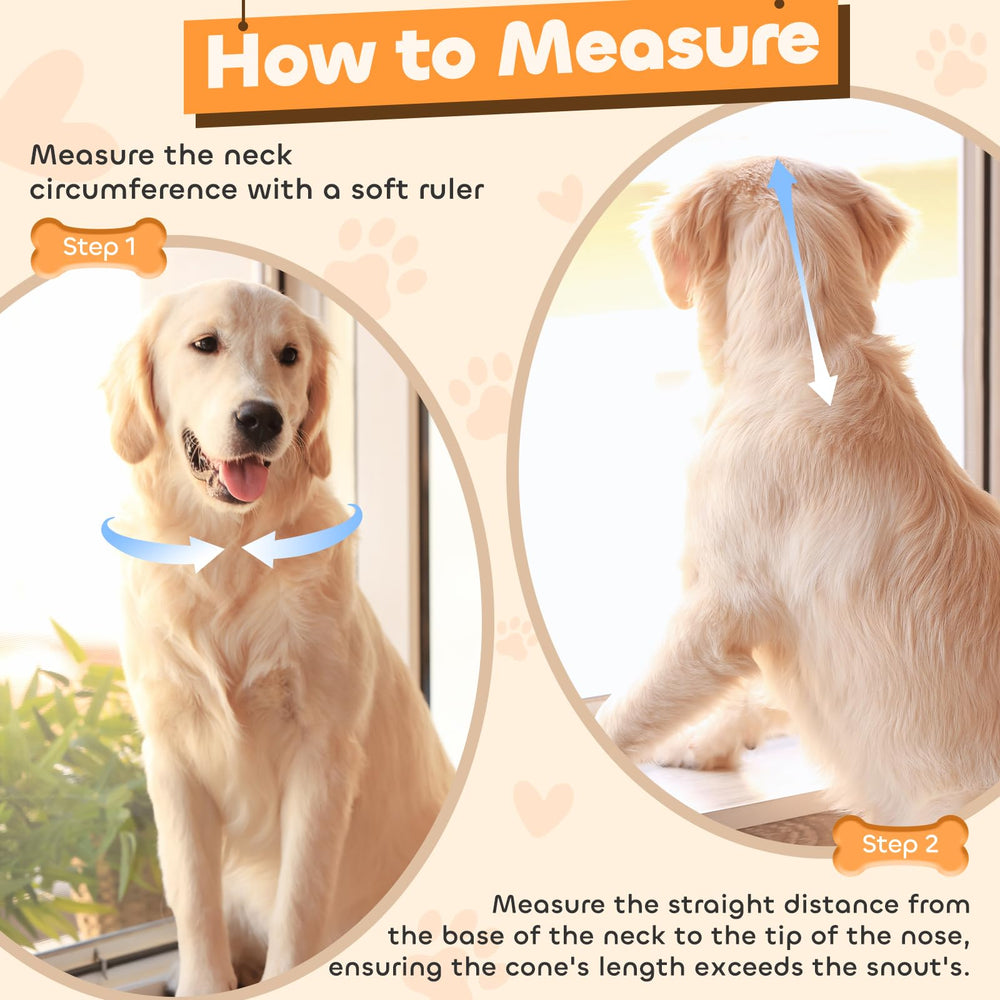 Runeap soft dog cone neck measurement guide for best fit