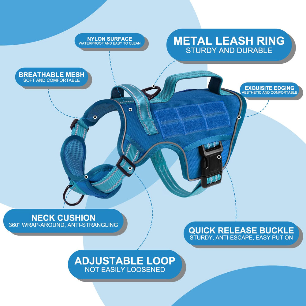 RunFido small dog harness front and rear leash handles for versatile grip