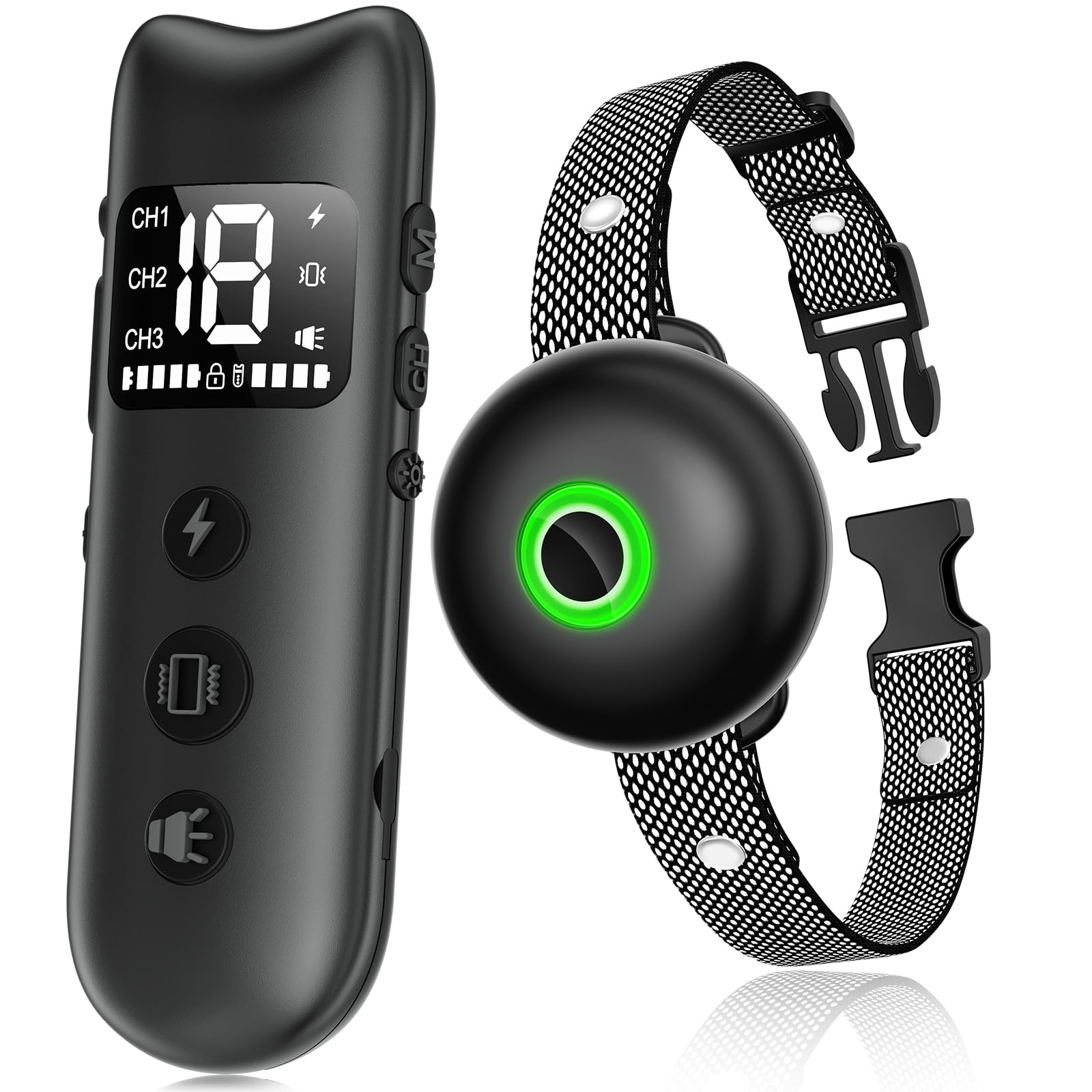 RUNLANE dog shock collar remote in use for clear training cues.