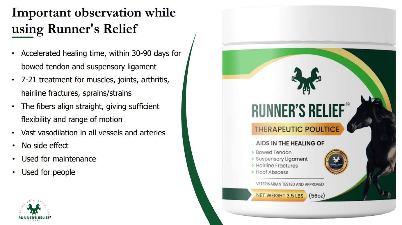 RUNNER'S RELIEF joint swelling focus; potential swelling relief and mobility support