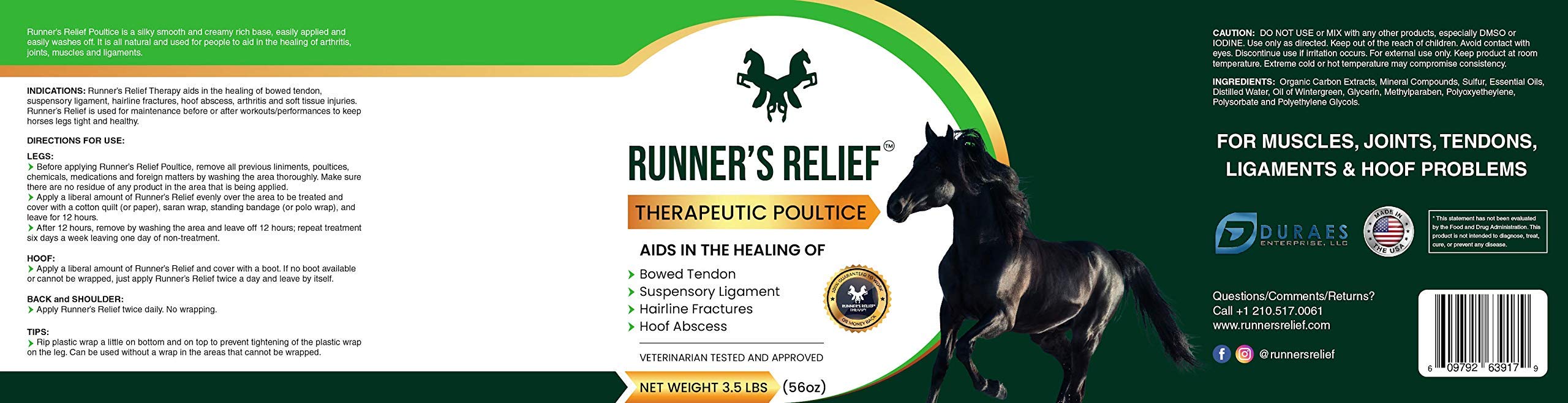 RUNNER'S RELIEF suspensory-ligament; promotes circulation and ligament support