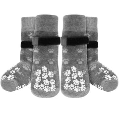 Runpaws anti-slip dog socks with grippers provide secure traction on hardwood floors.