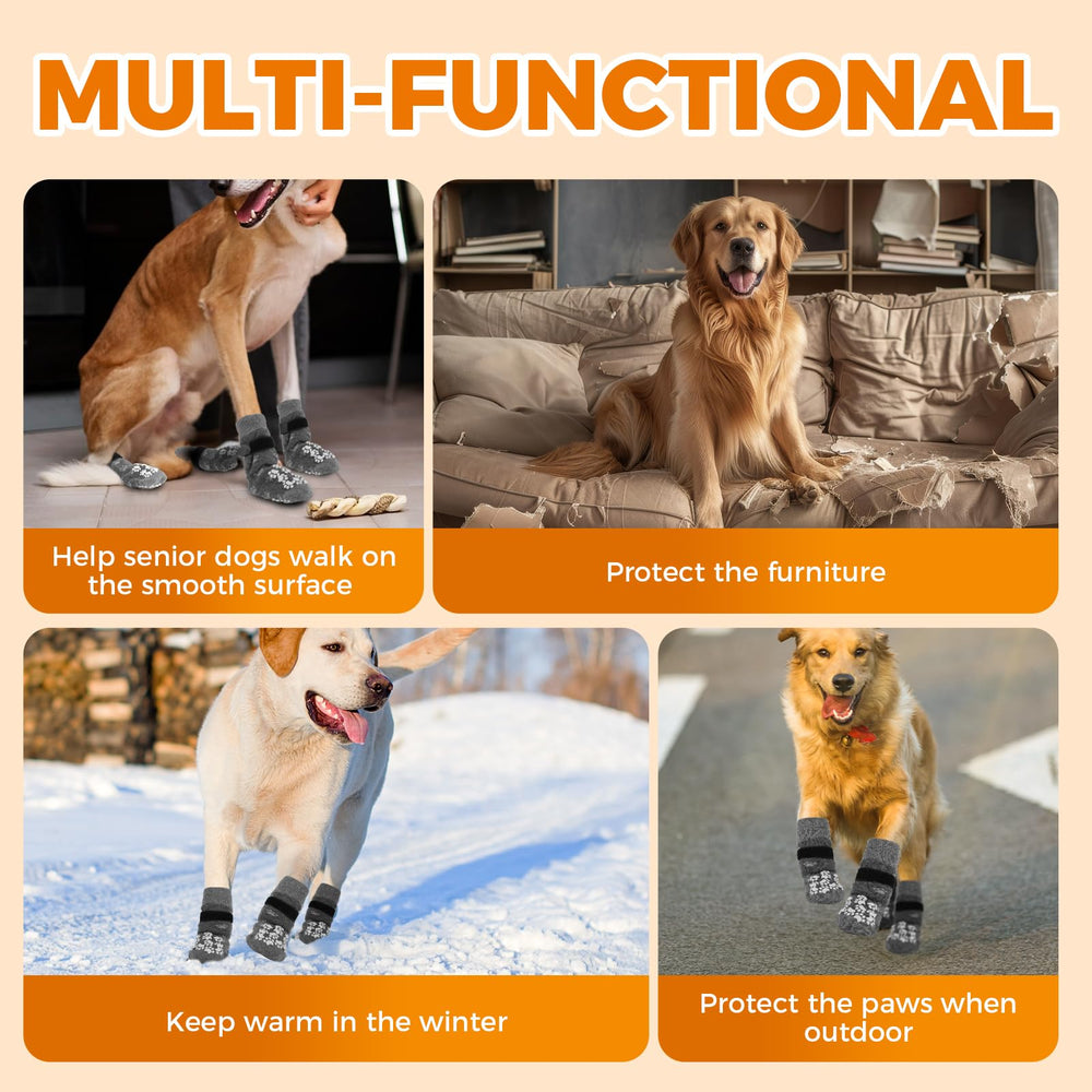 Runpaws dog socks for indoor-outdoor use keep paws comfortable on all surfaces.