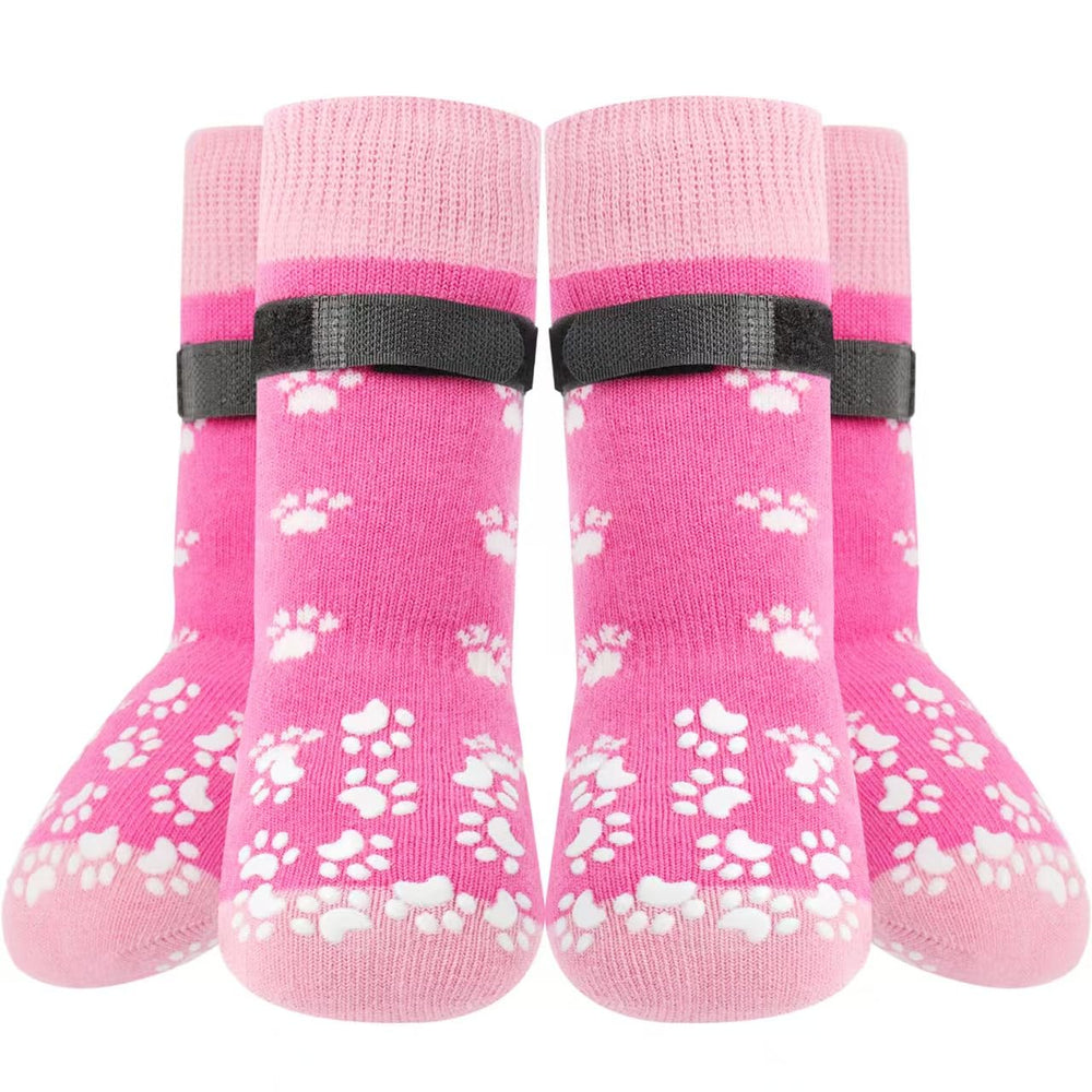 Runpaws non-slip dog socks pink pair XS grip for hardwood floors
