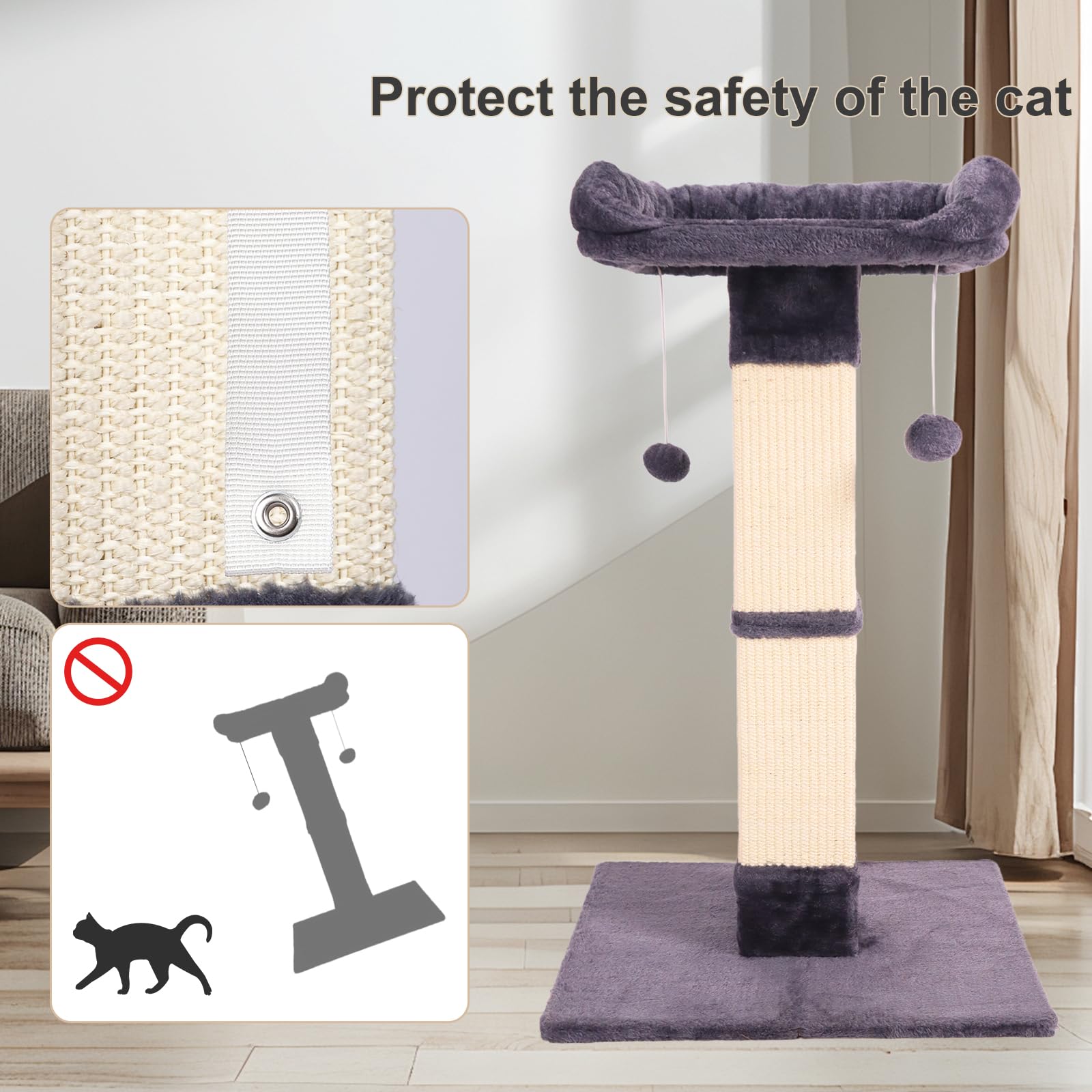 Runske sisal rope post—long-lasting scratching outlet that protects furniture