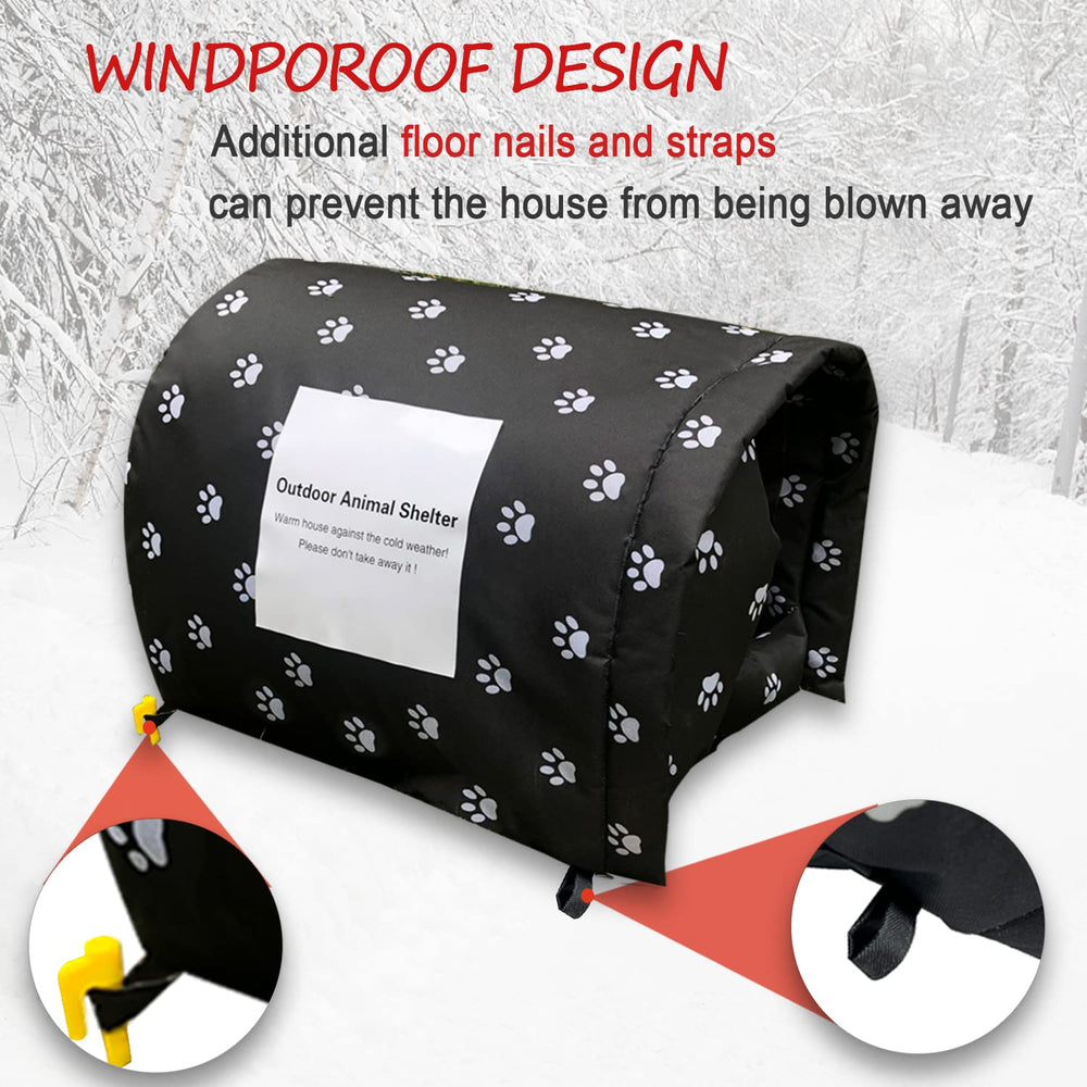 Runwosen outdoor cat shelter in foldable design, easy transport and storage.