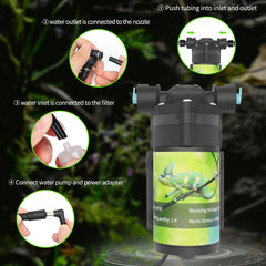 RUNWUSHENG Reptile Mister System six-nozzle array delivers even humidity around enclosure.