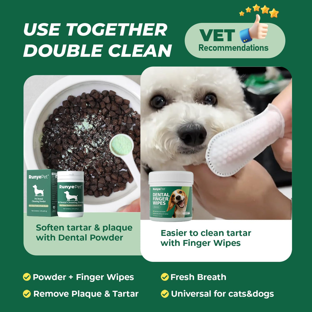 RunyePet deep dental kit powder 45g for gentle tartar control during routine care.