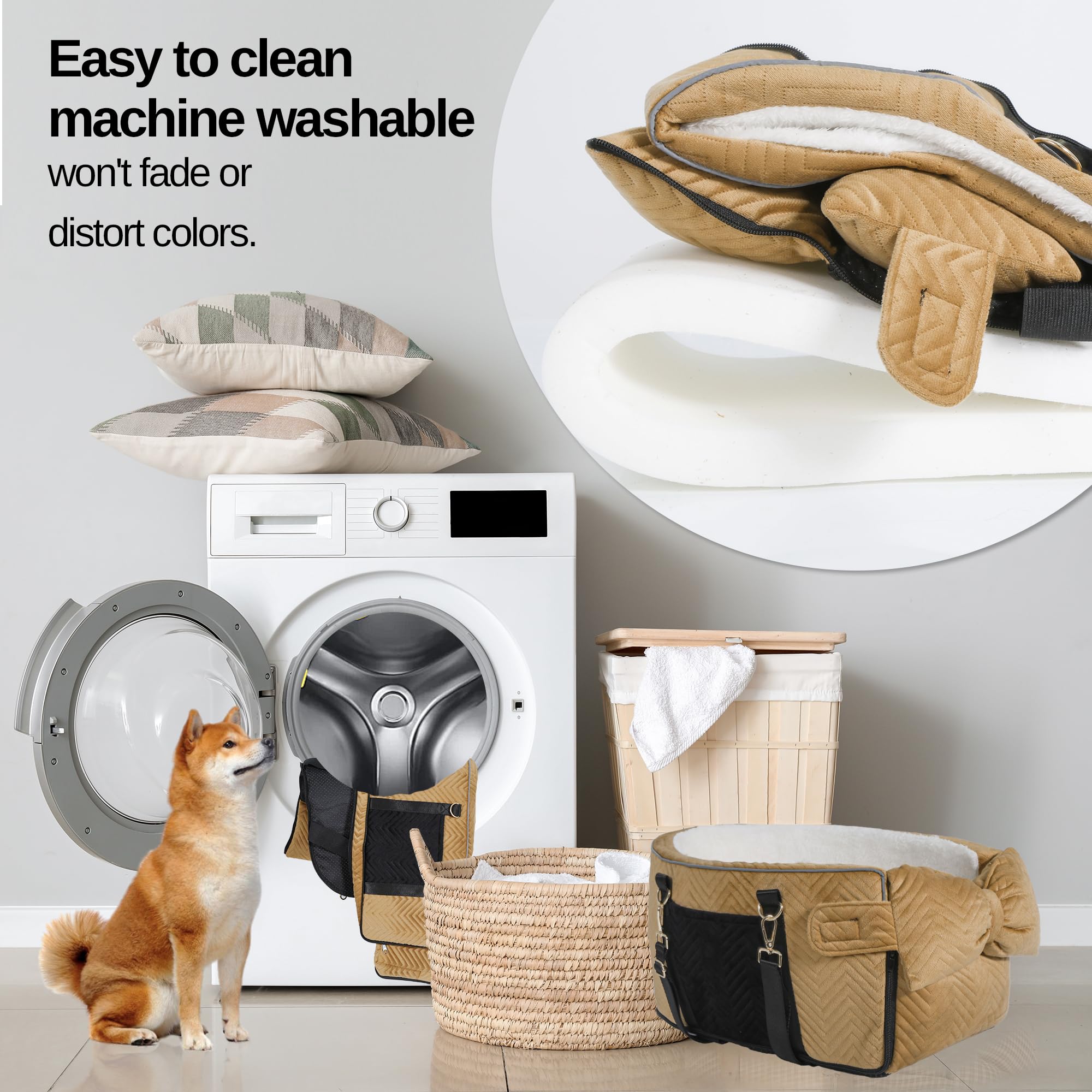 RUONARIER dog car seat with removable cover for easy cleaning