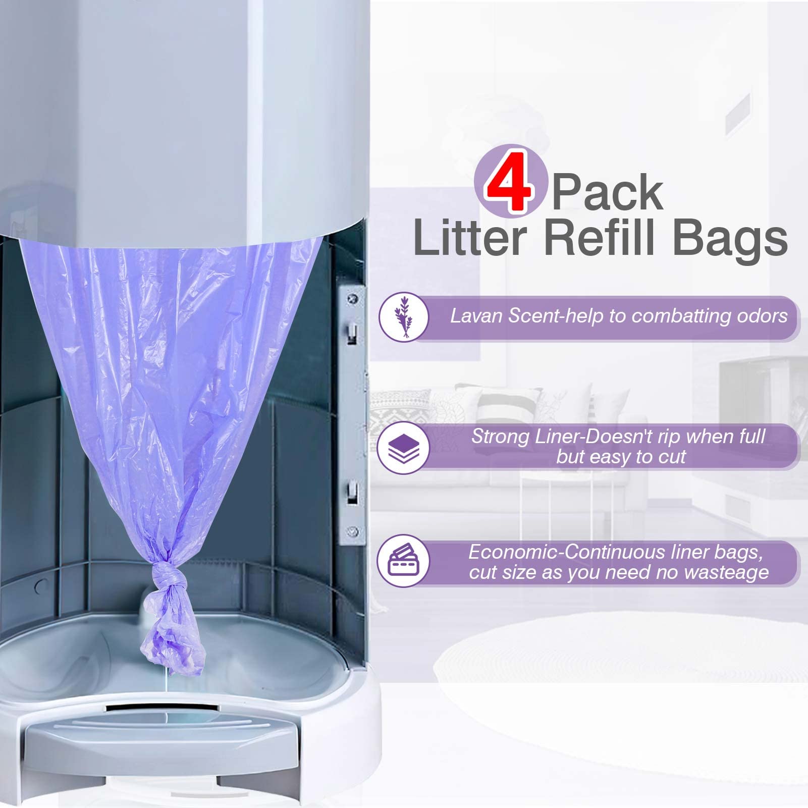 RUZAKO 25 percent thicker litter bag resists tearing