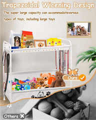 Rvelidode 2 tier dog toy storage bin shows spacious capacity for toys and treats