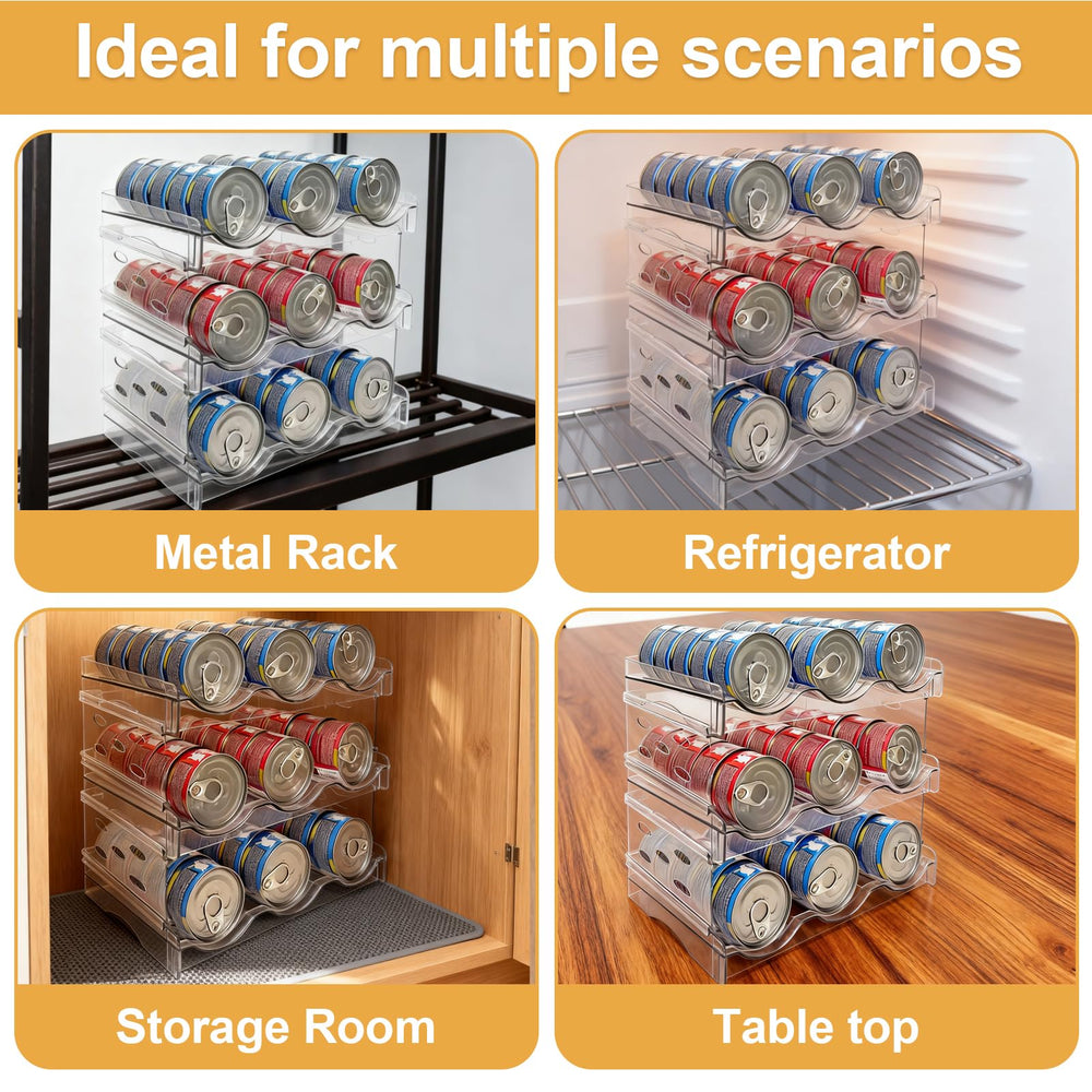 Rvelidode cat can organizer countertop-placement fits on counters for convenient feeding.