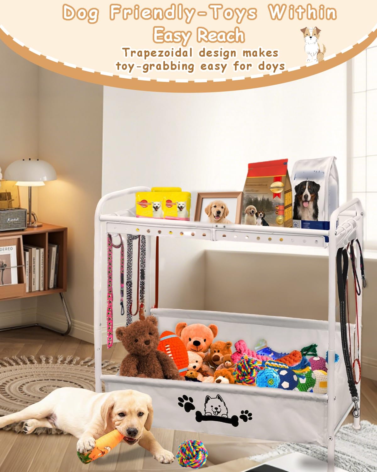 Rvelidode dog toy-bin living room ready for quick access during playtime