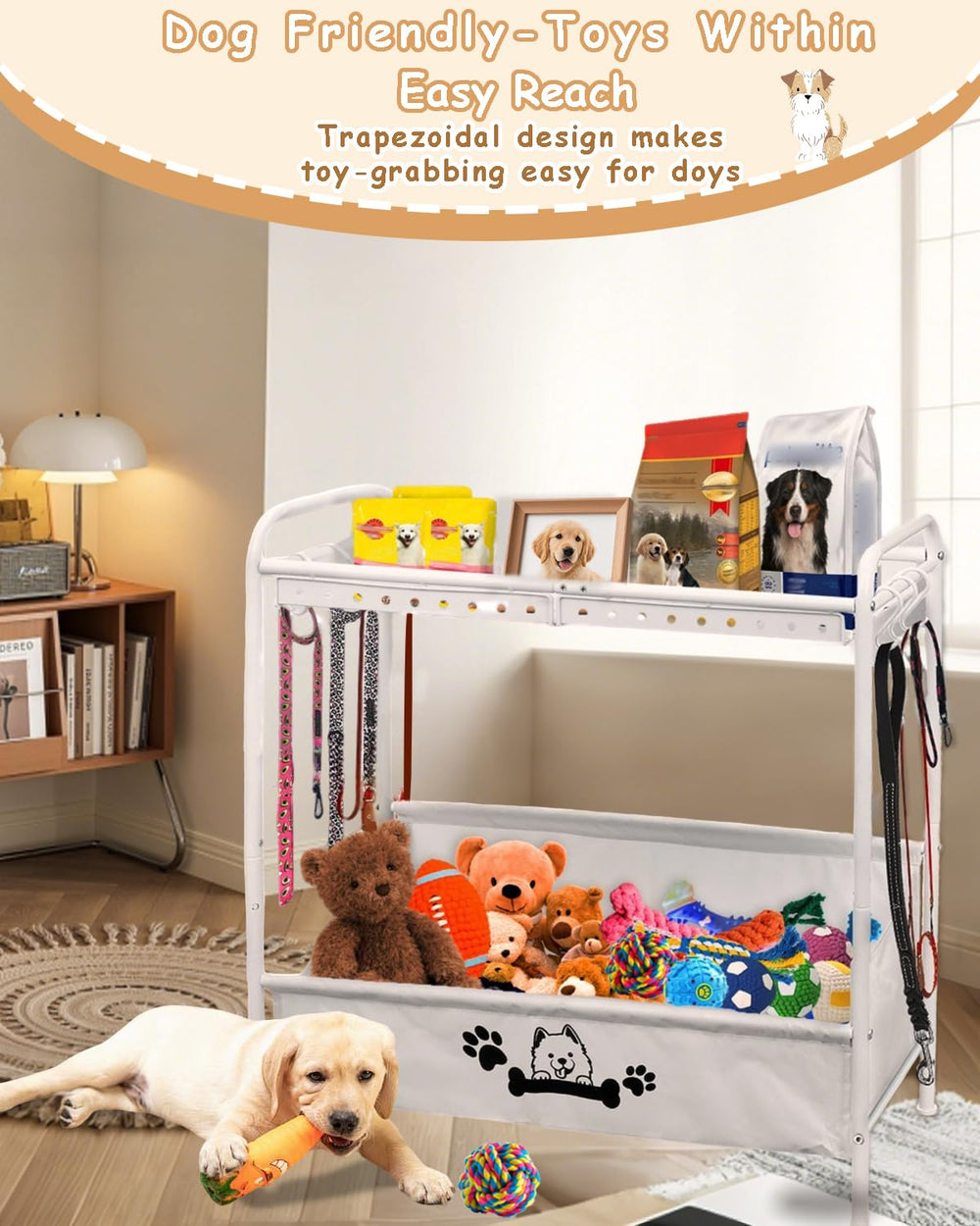 Rvelidode dog toy-bin living room ready for quick access during playtime