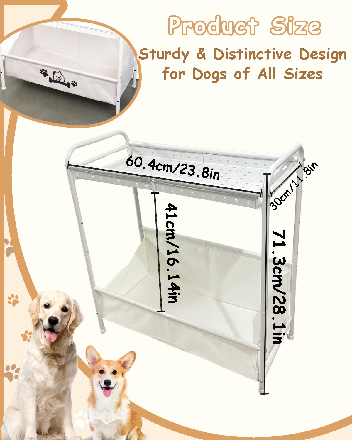 Rvelidode dog toy bin angled opening aids easy retrieval for pets