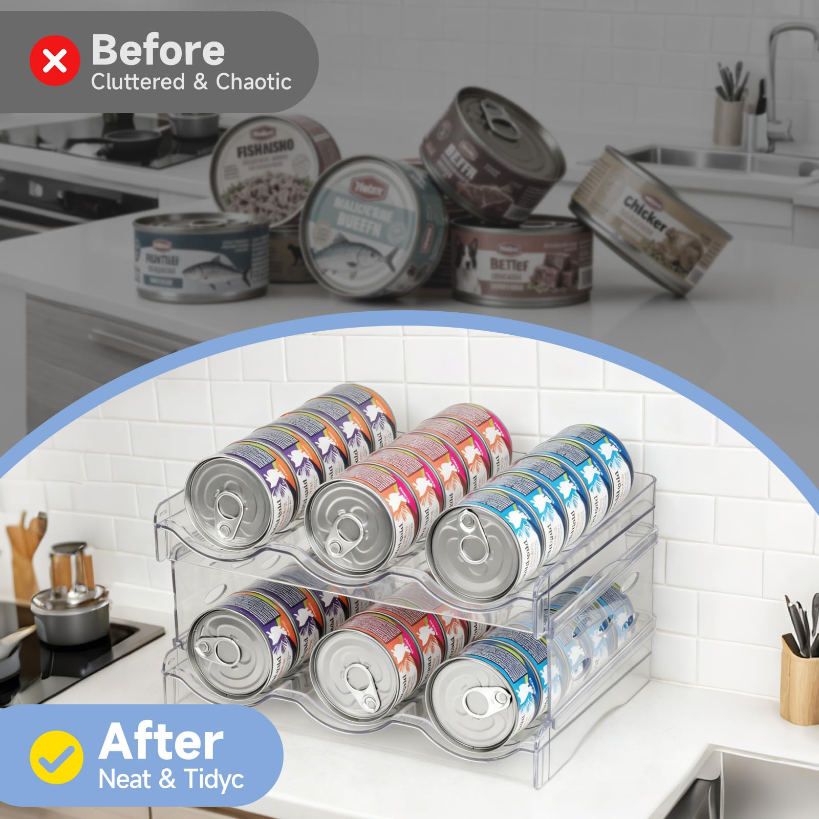 Rvelidode heavy-duty stackable can rack supports multiple cans without warping