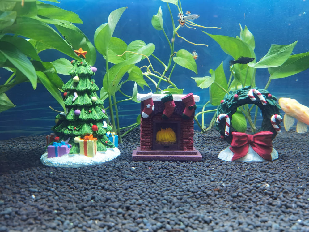 RVQIGYP aquarium Christmas wreath ornament side view complements aquascapes