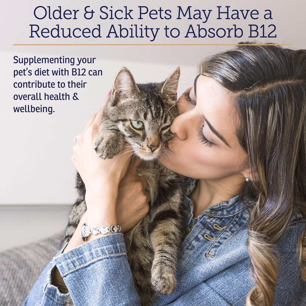 Rx Vitamins B12 administered in food image conveys easy daily use and steady absorption.