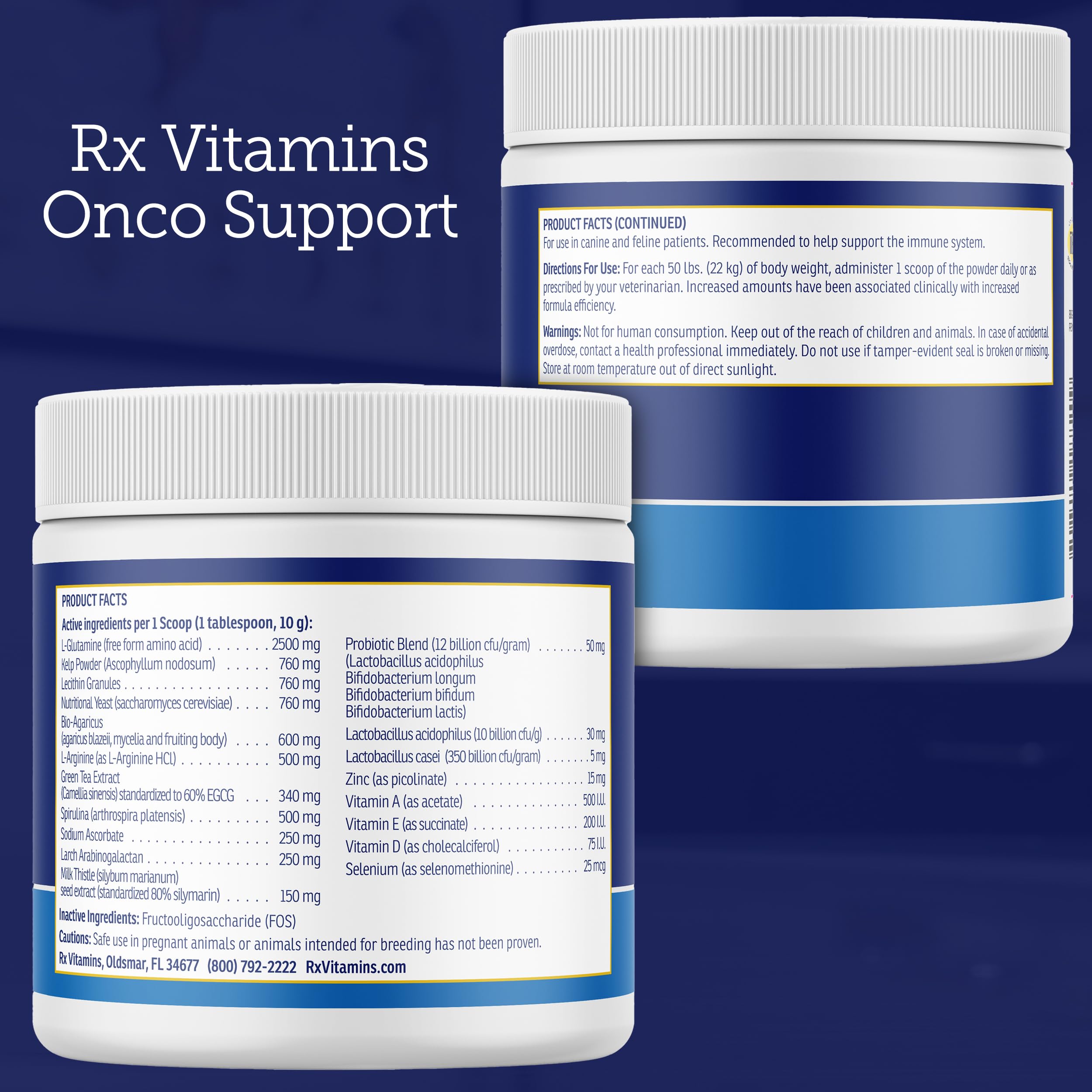 Rx Vitamins Onco Support milk thistle dog image highlights detox-friendly care.
