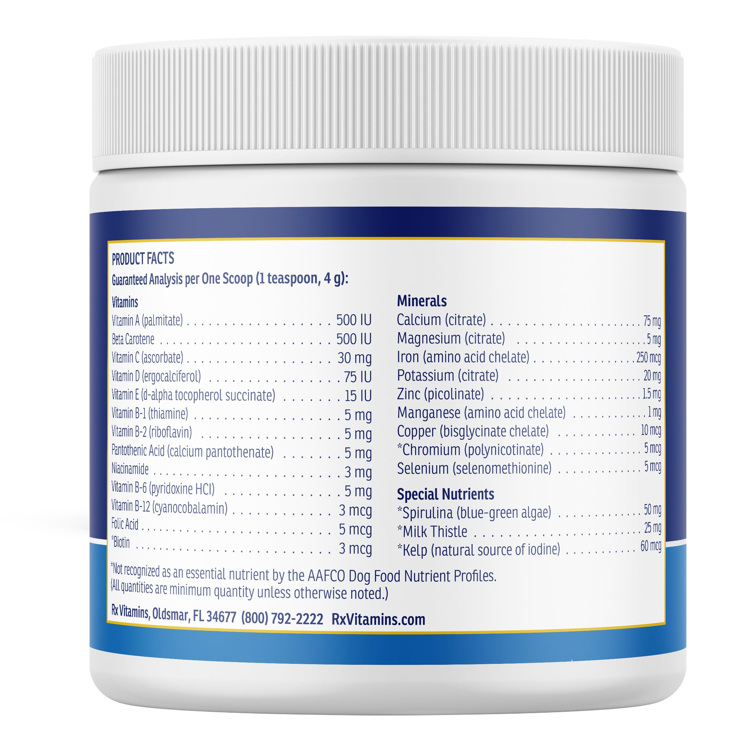 Rx Vitamins vitamin D dog bone-health bottle pour supports joints and growth