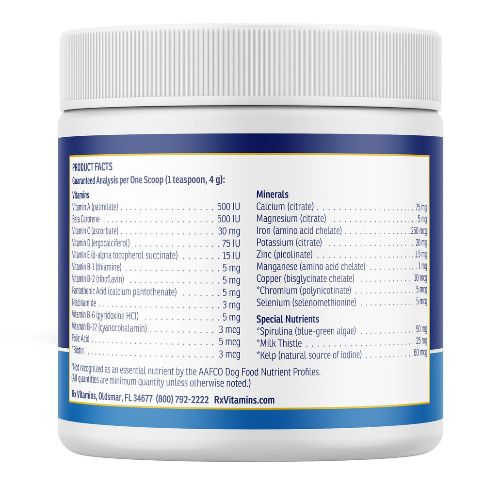 Rx Vitamins vitamin D dog bone-health bottle pour supports joints and growth