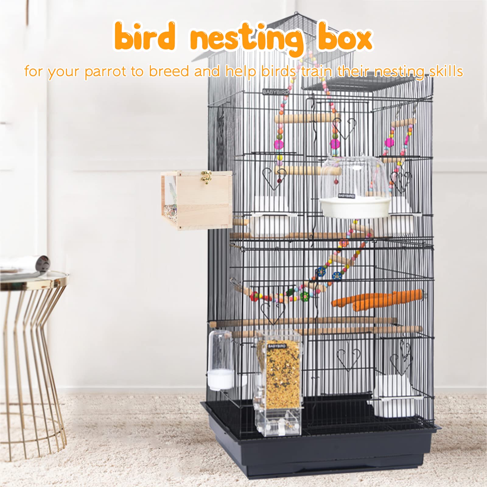Rypet nesting box suitable for budgies, cockatiels, lovebirds and other small parrots