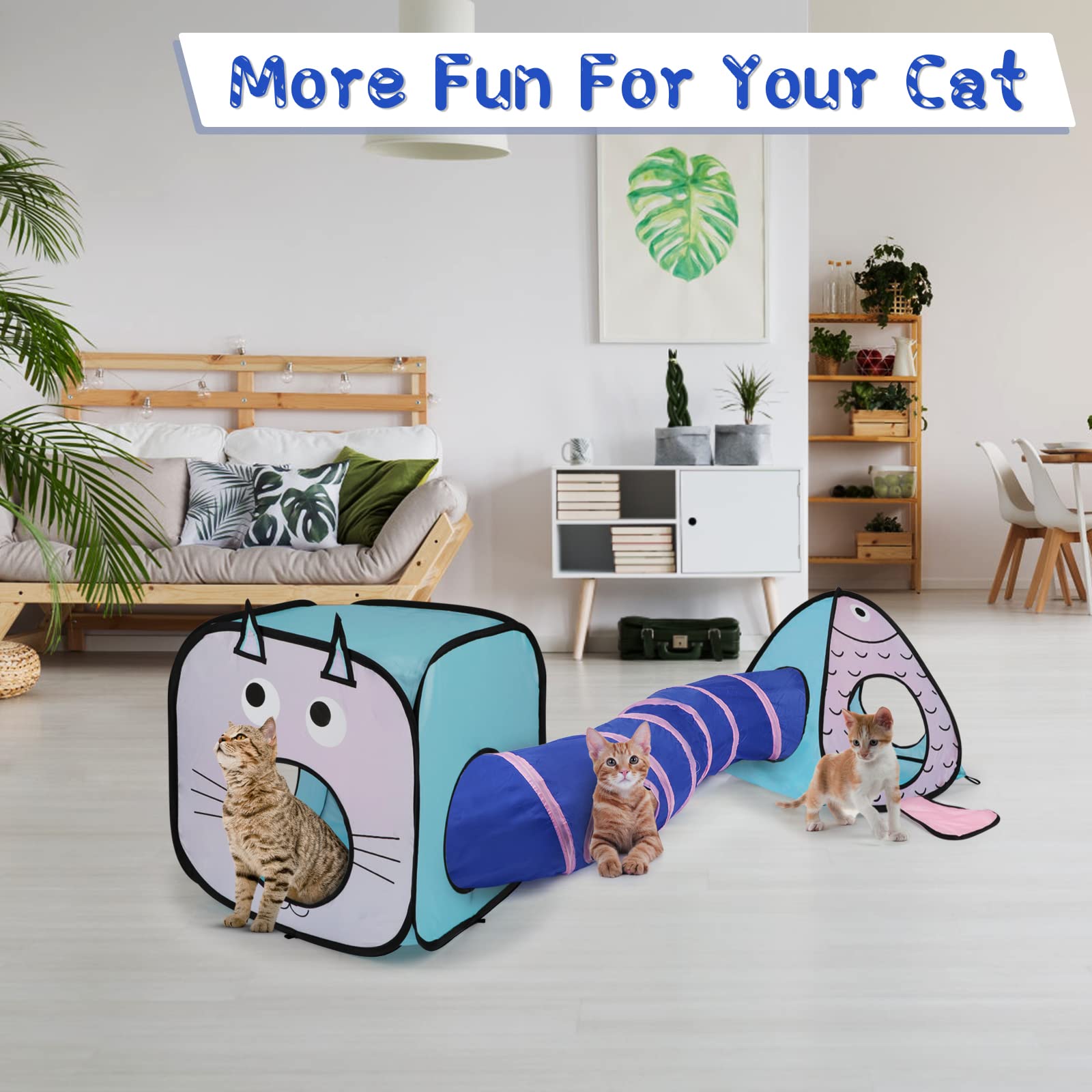 Rypet cat tent folded view highlights portable, space-saving storage option.