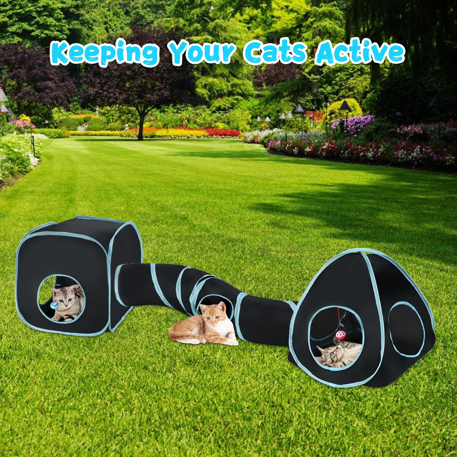 Rypet cat tunnels detachable design lets you reconfigure for different play setups.