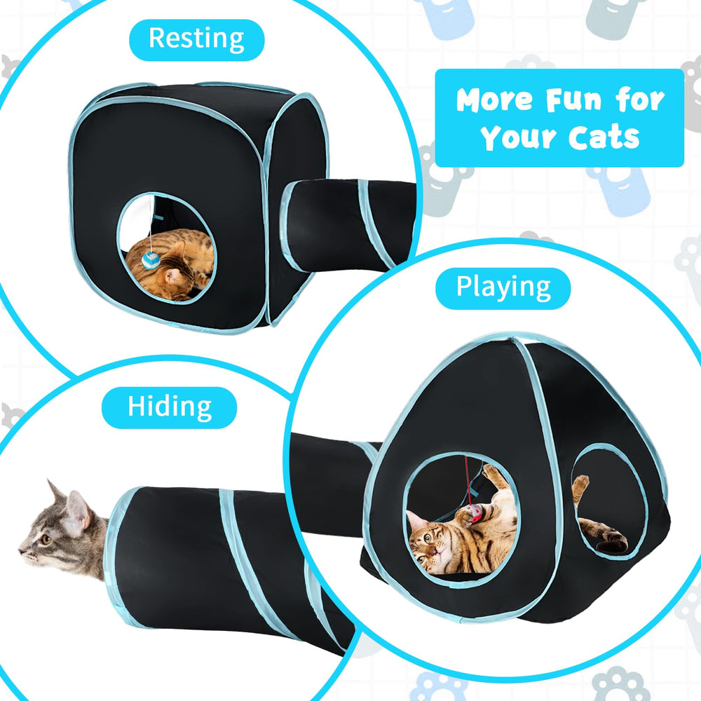 Rypet cat tunnels S-shaped design encourages crawling and exploration during daily play.