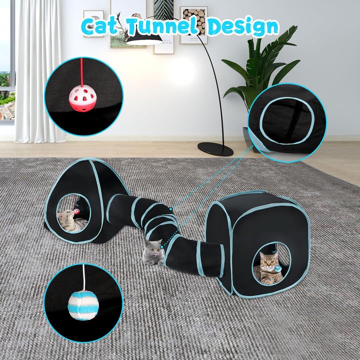 Rypet cat tunnels feature tear-resistant exterior for daily use and long-lasting play.