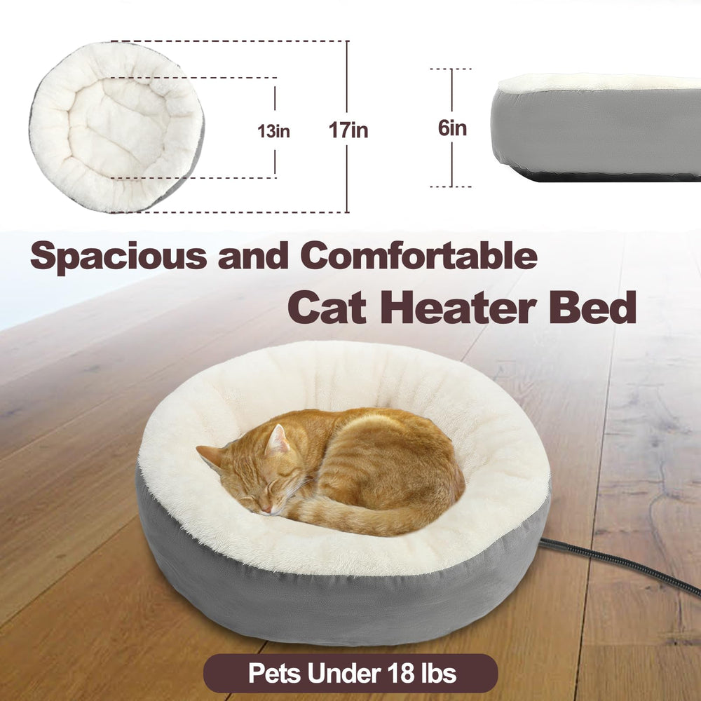 Rypet heated cat bed removable cover is machine washable for easy cleaning.