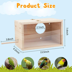 Rypet parakeet nesting box interior view enables easy observation of breeding.