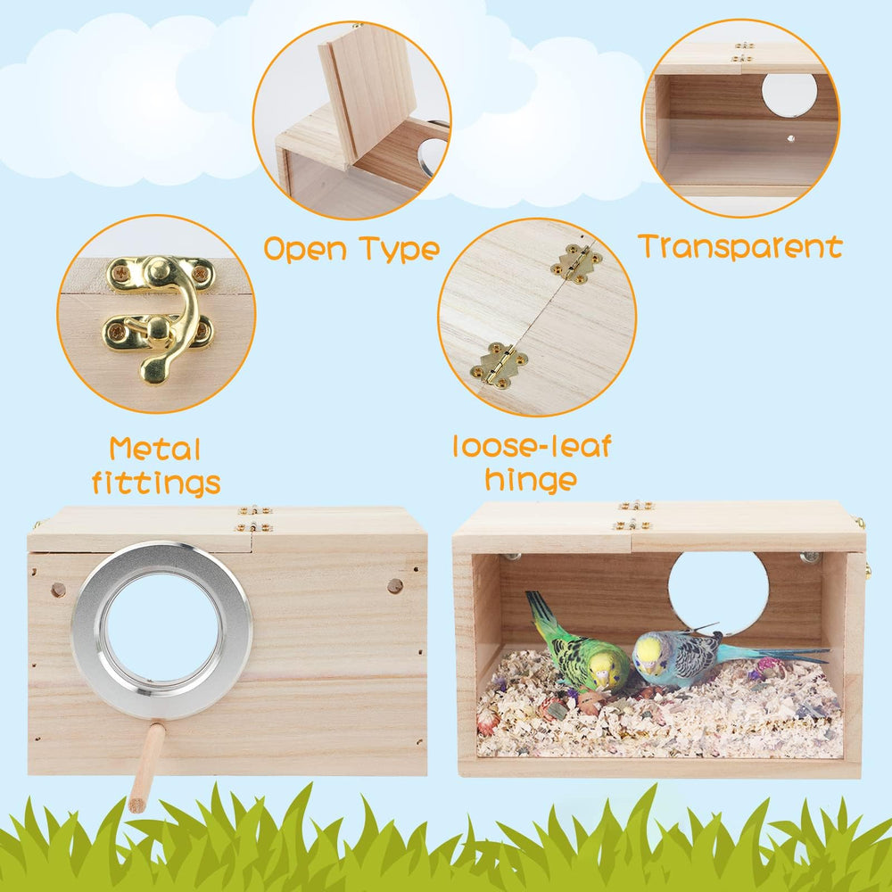 Rypet parakeet nesting box wood materials paulownia pine provide natural warmth and insulation.