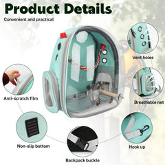 Rypet parrot backpack shows adjustable shoulder straps for a secure, comfortable fit