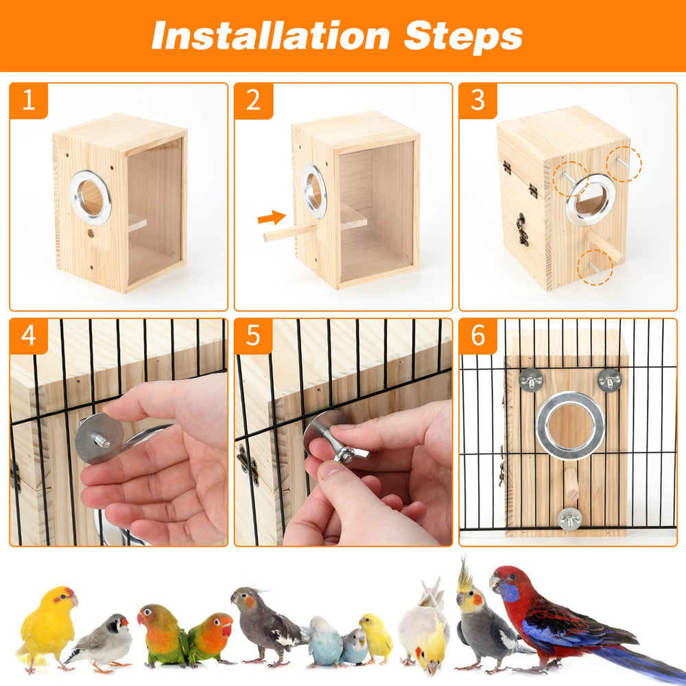 Rypet size S nest box measures 19x18x27 cm for small birds.