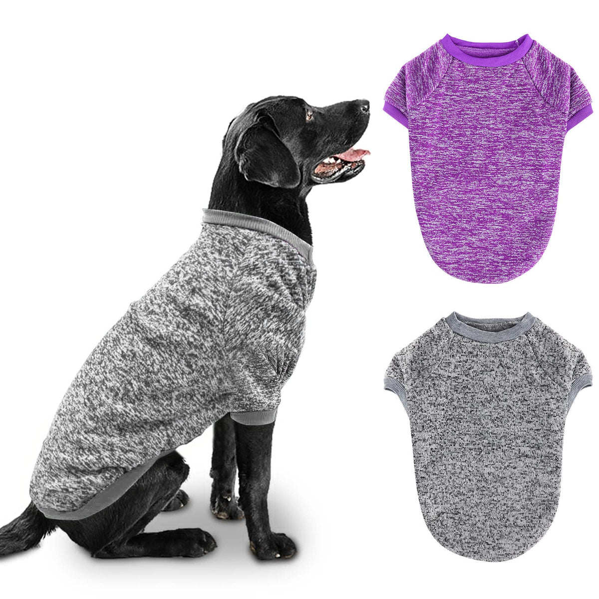 rypet two-pack dog sweaters navy and wine for winter warmth.