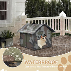 RYUNVOVO cat house outdoor collapsible design for easy transport and storage.