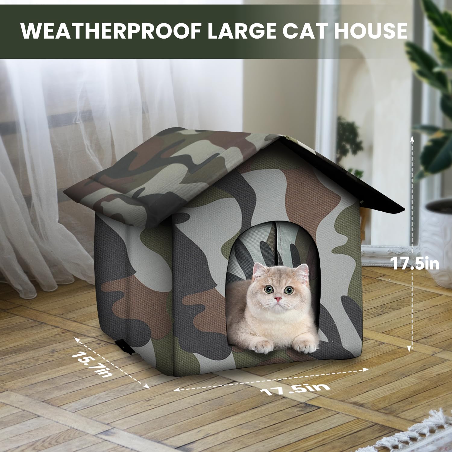 RYUNVOVO cat house can double as shelter for small dogs or rabbits.