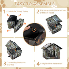 RYUNVOVO cat house uses 600D Oxford fabric for durability and weather resistance.