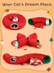 Rywell cat tunnel plush fabric close-up shows soft texture for cozy naps.