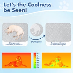 Rywell Dog Cooling Mat 2.0 grey edition thermo-chromic surface displaying color change